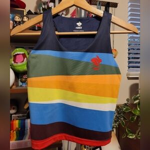 Women’s RABBIT Running RAD Crusher Pocket Crop Top Singlet M Shelf Bra $68 Trail